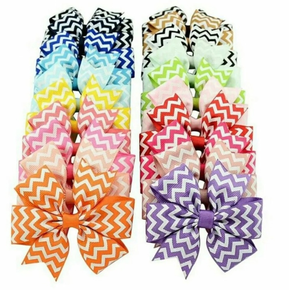 20 Cute New 3 Inch Chevron Bows